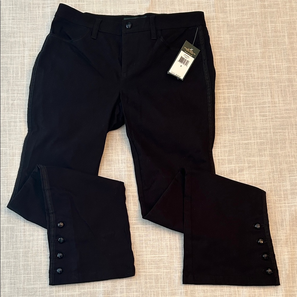 NWT Ralph Lauren Black Button-Detail Jeans